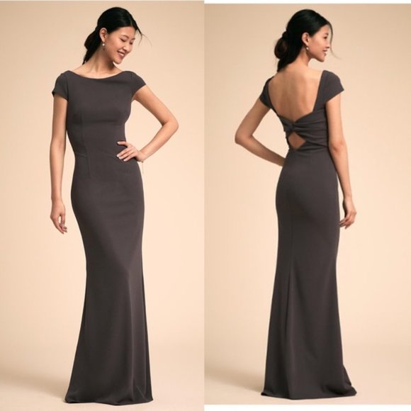 BHLDN Madison Maxi Dress Gown by Katie May Size 0 Navy - Picture 4 of 9